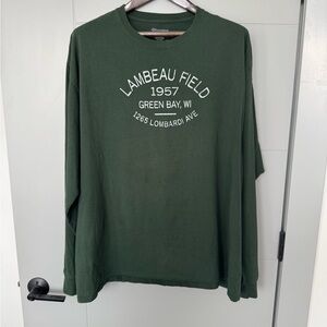 Champion Green Long Sleeve LAMBEAU FIRLD T-Shirt